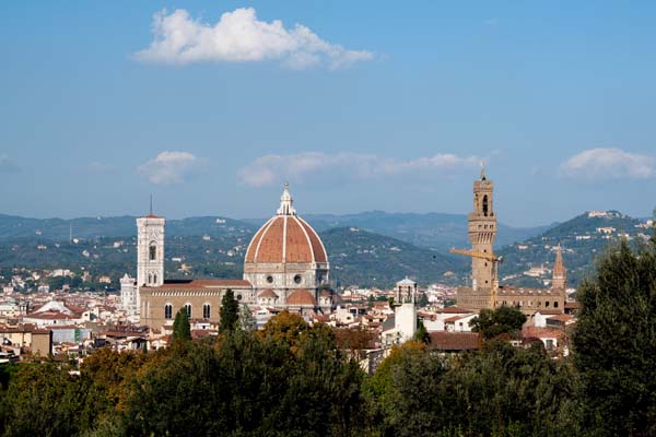 Florence gezien vanuit het Bolino park
